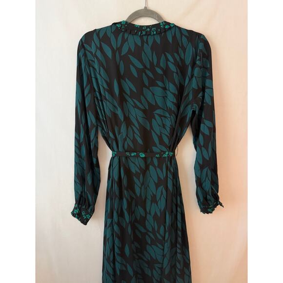 Cabi Autumn Dress Maxi # 4017 Green Floral Leaf Mixed Print Medium - Picture 9 of 10